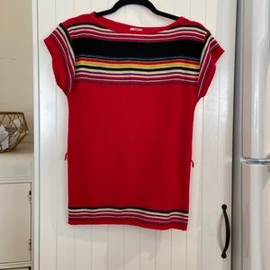 VINTAGE striped short sleeve knit top small